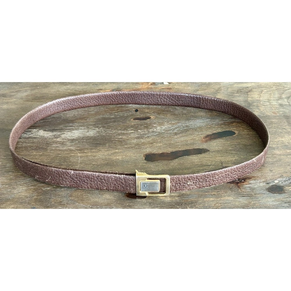 Vintage Cartier Santos Belt Buckle Leather Gold & Silver Double C‎ Sz 36-40